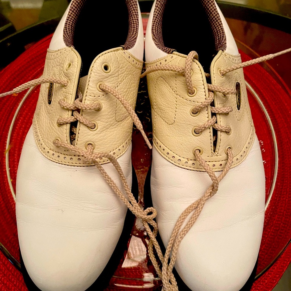 FootJoy GreenJoys 98571 Men's White/Cream, Soft Spike Golf Shoes, Size 9 M